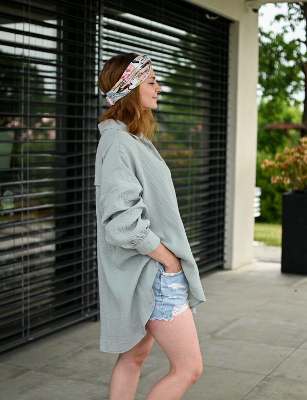 MUŚLINOWA KOSZULA CANCUNA SALVIA