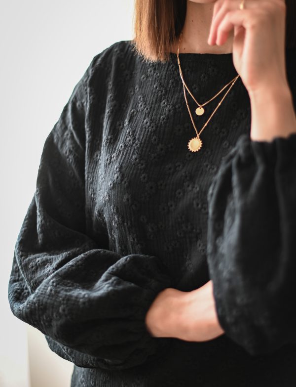 Muślinowa Bluza Tuluma Negra Flora