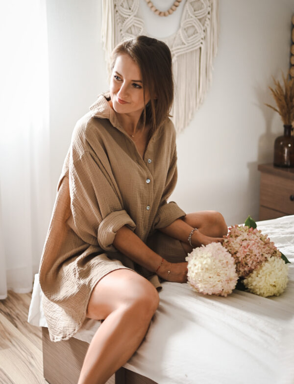 MUŚLINOWA KOSZULA CANCUNA NATURA