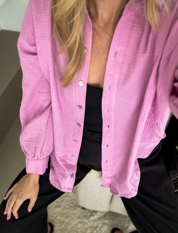 MUŚLINOWA KOSZULA CANCUNA CORTA PIWONA